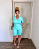 Always On The Go Mint Short Set