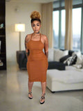 Catch Up Boo Cognac Dress