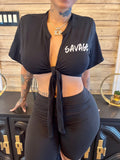Megan Black Top