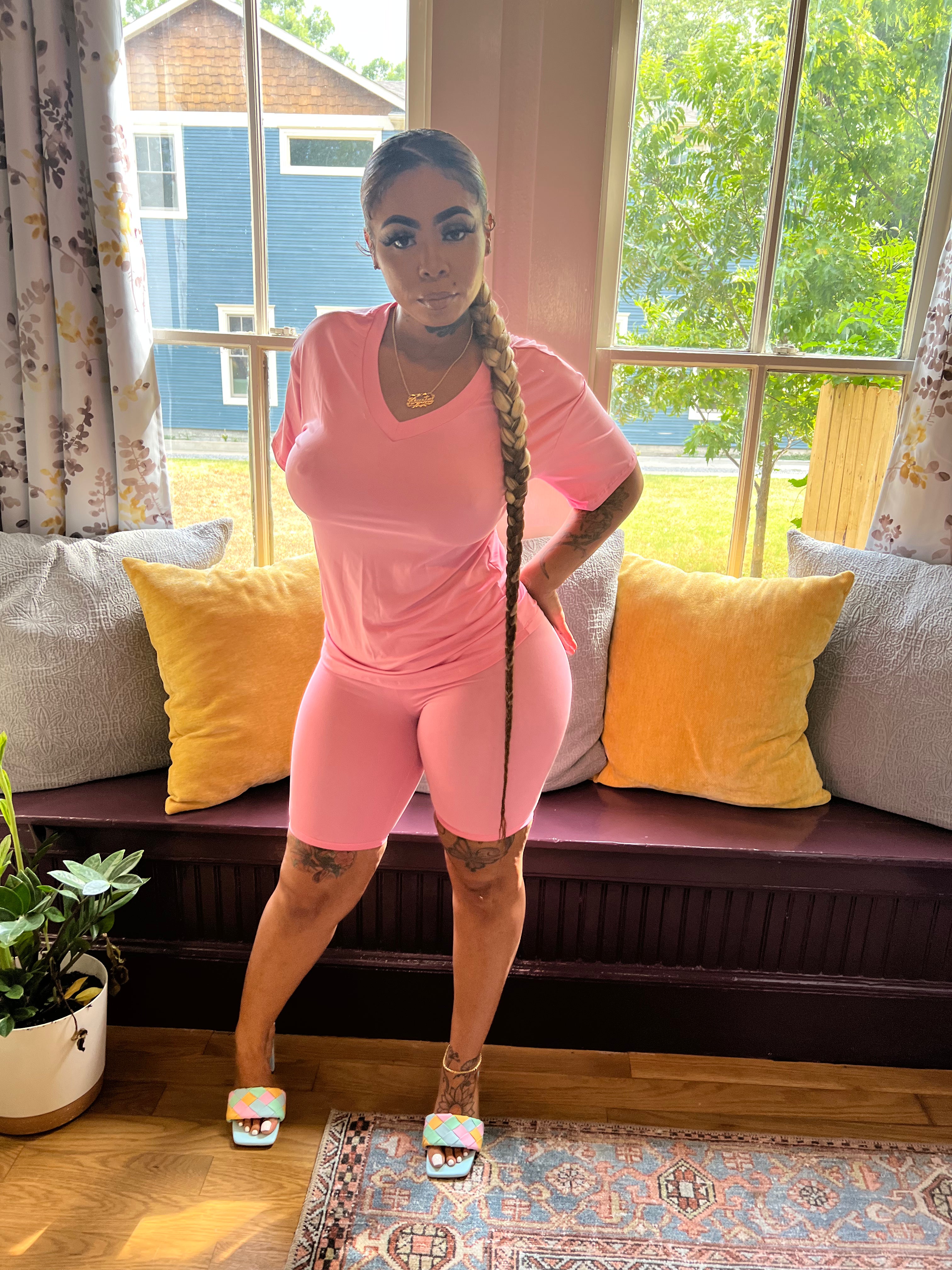 Always On The Go Pink Short Set